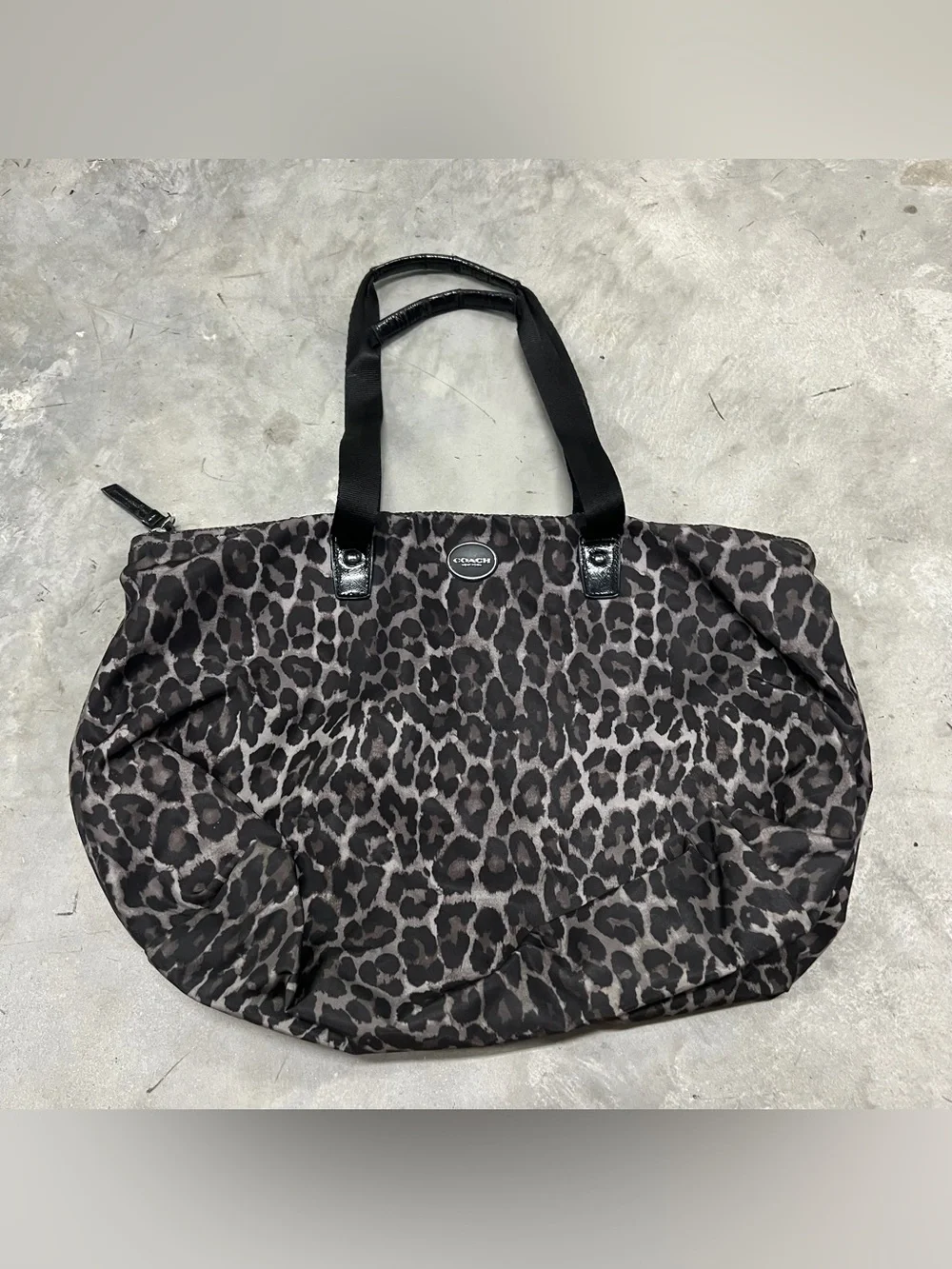 Coach Leopard Print Packable Travel Tote/Weekender Bag READ DESCRIPTION